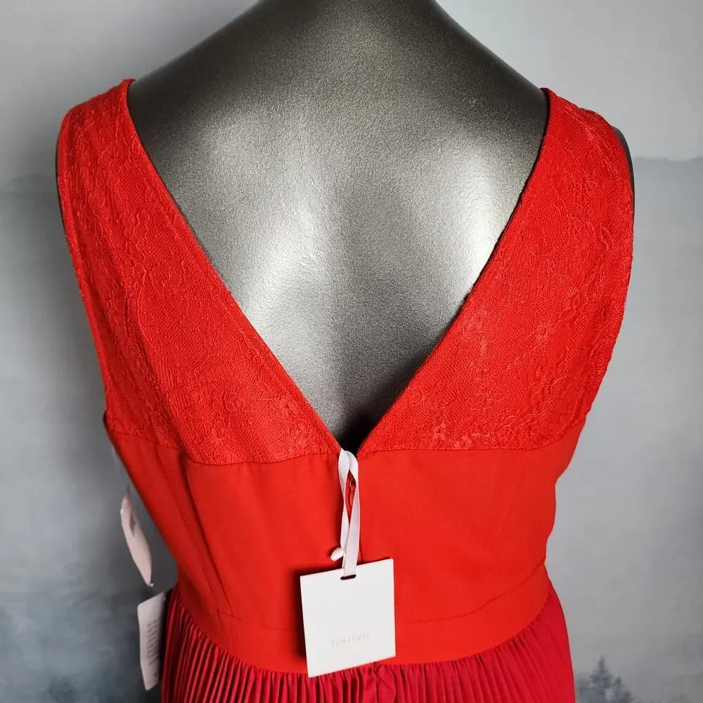NWT Harlyn Pleated Mix Media Colorblock Evening Dress | Women's L